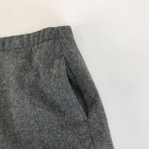 J. Crew Wool Blend A-Line Skirt Women’s Size 10 Zip Pockets Lined Herringbone - Picture 5 of 10